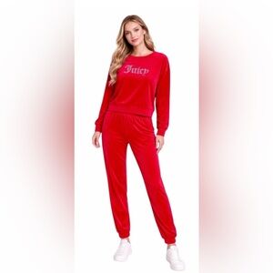 Juicy Couture Red Velour Track Suit